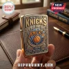 Gold-finish Zippo lighter with embossed New York Knicks 2026 Eastern Conference Champions logo and cityscape design.!