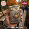 Gold-toned metal Zippo-style lighter featuring embossed New York Knicks basketball logo and 2026 conference champion text.!