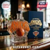 New York Knicks 2026 Eastern Conference Champions glass decanter with a basketball motif and matching blue presentation box.!