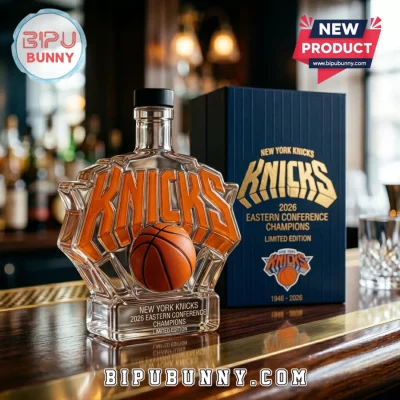 New York Knicks 2026 Eastern Conference Champions Glass Whiskey Decanter