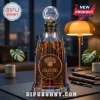 New York Knicks 2026 Eastern Conference Champions glass whiskey bottle with skyscraper design and basketball-shaped topper.!
