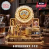 New York Knicks 2026 championship trophy replica featuring Madison Square Garden, skyscrapers, and a gold emblem base.!