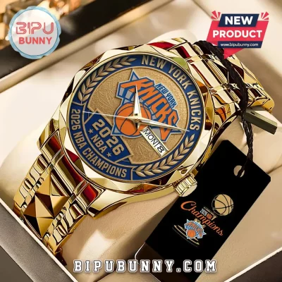 New York Knicks 2026 NBA Championship Gold Tone Quartz Watch