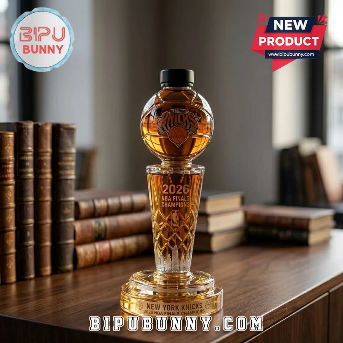 New York Knicks 2026 NBA Finals Champions Trophy-shaped Whiskey Bottle New York Knicks 2026 NBA Finals Champions Trophy-shaped Whiskey Bottle
