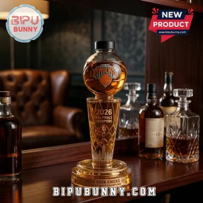 New York Knicks 2026 NBA Finals Champions Trophy-shaped Whiskey Bottle
