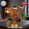 New York Knicks 2026 NBA Finals Champions glass whiskey bottle trophy shaped like a basketball and hoop on a desk.!