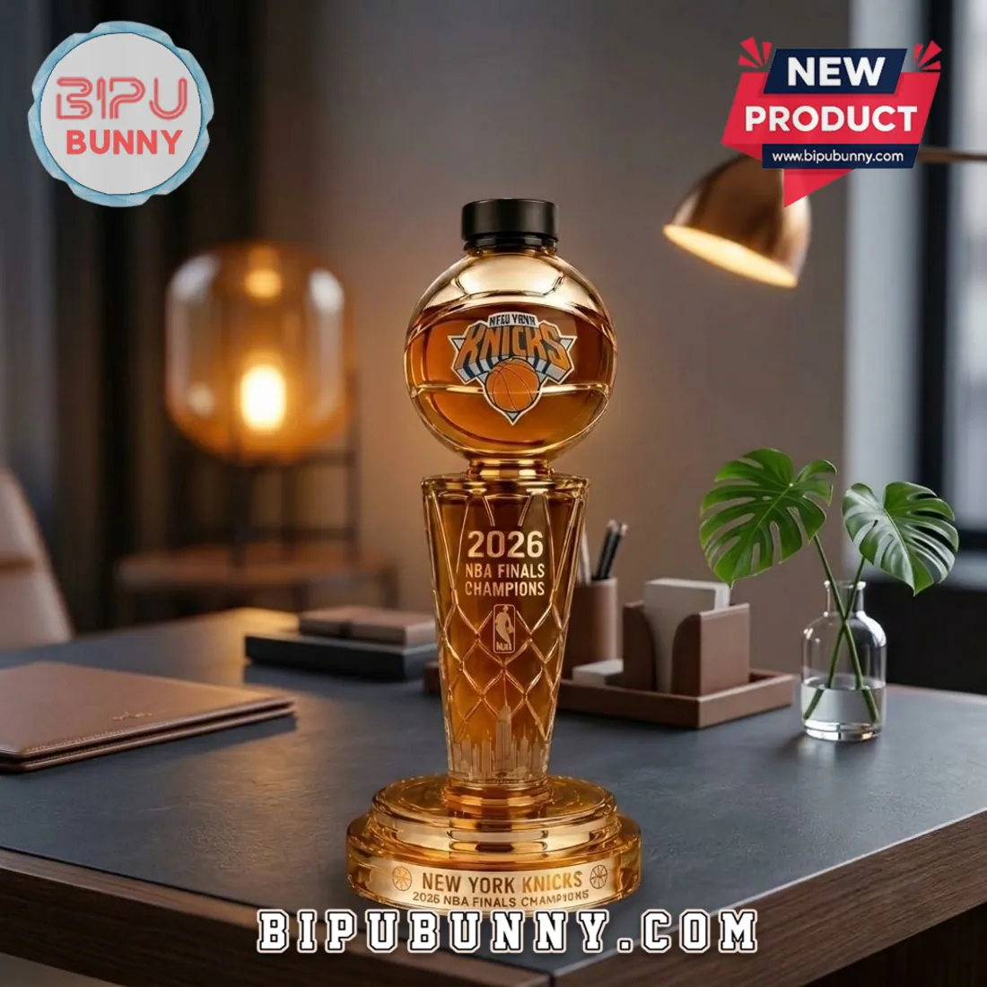 New York Knicks 2026 NBA Finals Champions Trophy-shaped Whiskey Bottle New York Knicks 2026 NBA Finals Champions Trophy-shaped Whiskey Bottle