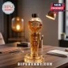 New York Knicks 2026 NBA Finals Champions glass decanter shaped like a basketball and hoop on a wooden desk.!