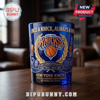 New York Knicks 80th Anniversary 1946-2026 Collectible Whiskey Glass