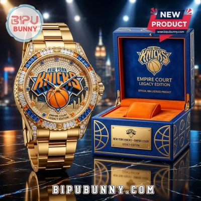 New York Knicks Empire State Building Gold Stainless Steel Watch