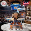 Jalen Brunson Pop vinyl figure in Knicks jersey on display stand with 2026 ECF MVP plaque in front of Madison Square Garden.!