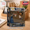 Funko Pop NBA basketball figure of OG Anunoby for the New York Knicks jumping to dunk a basketball with a mini hoop stand.!