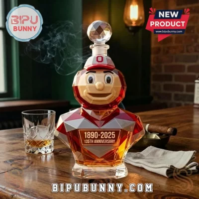 Ohio State Buckeyes Brutus 135th Anniversary Glass Whiskey Decanter