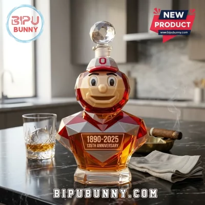 Ohio State Buckeyes Brutus 135th Anniversary Glass Whiskey Decanter