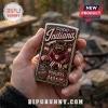 Chrome Zippo lighter featuring embossed Indiana Hoosiers mascot, football helmet, and stadium graphics.!
