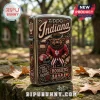 Zippo metal lighter featuring Indiana Hoosiers football graphics with a mascot, helmet, and stadium on a stone wall.!