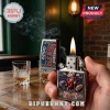 Ole Miss Rebels Zippo metal lighter featuring Colonel Reb mascot and football graphics held in hand with whiskey glass.!
