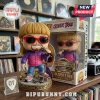 Oliver Tree vinyl figure wearing a mullet, red glasses, and purple jacket with a microphone stand on a 1993-2026 base.!