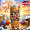 One Piece 30th anniversary stainless steel tumbler with custom name Thomas, anime character prints, and straw lid.!