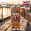 One Piece anime 30th anniversary insulated steel tumbler with custom name Thomas, straw lid, and orange character design.!