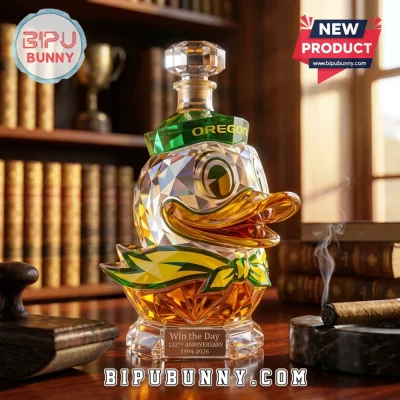 Oregon Ducks Win The Day 132nd Anniversary Glass Whiskey Decanter
