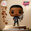 Vinyl bobblehead figure of a male soccer player in a blue PSG jersey holding a silver Champions League trophy.!