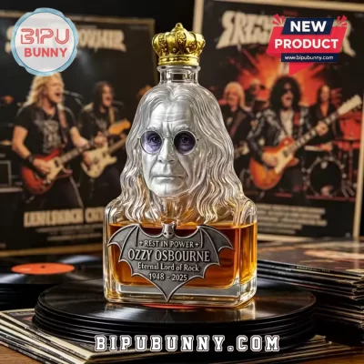 Ozzy Osbourne Memorial Rest in Power Glass Whiskey Decanter