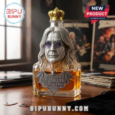 Ozzy Osbourne Memorial Rest in Power Glass Whiskey Decanter