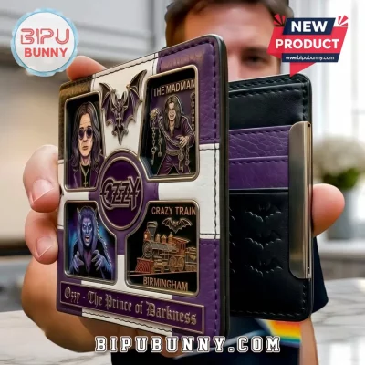 Ozzy Osbourne Prince Of Darkness Crazy Train Collectible Leather Bifold Wallet