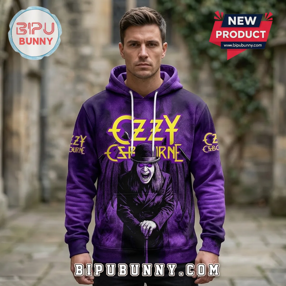 Ozzy Osbourne Tribute 1948-2025 Purple Cross Hoodie Ozzy Osbourne Tribute 1948-2025 Purple Cross Hoodie