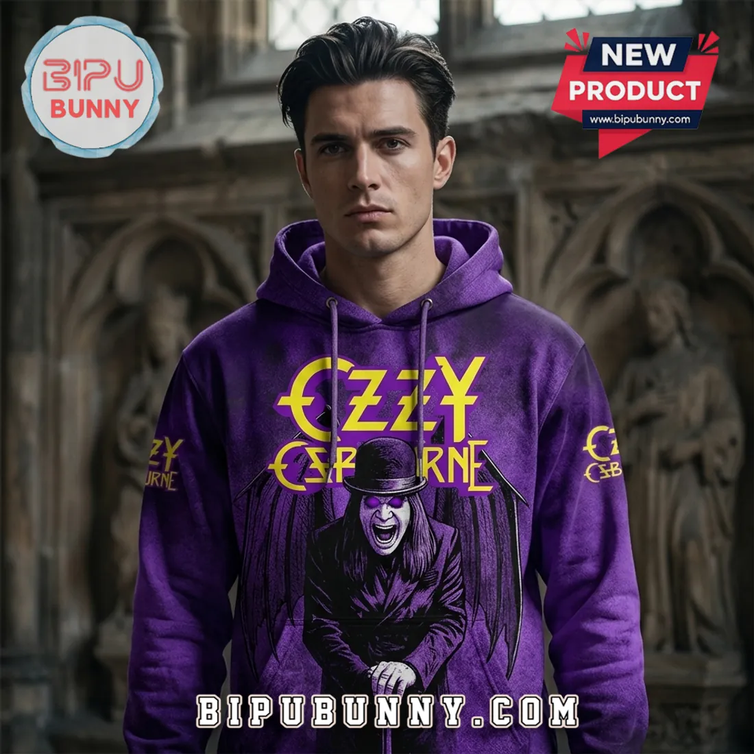 Ozzy Osbourne Tribute 1948-2025 Purple Cross Hoodie Ozzy Osbourne Tribute 1948-2025 Purple Cross Hoodie