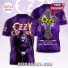 Ozzy Osbourne purple tie-dye t-shirt featuring a cross, gothic skull, and text The best memories never fade.!