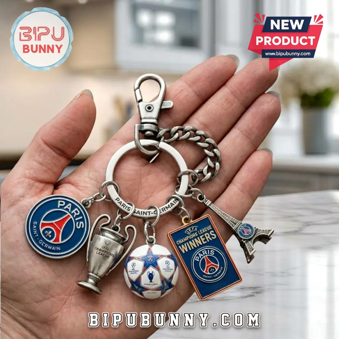 Paris Saint Germain Champions League Winners 2026 Metal Keychain Paris Saint Germain Champions League Winners 2026 Metal Keychain