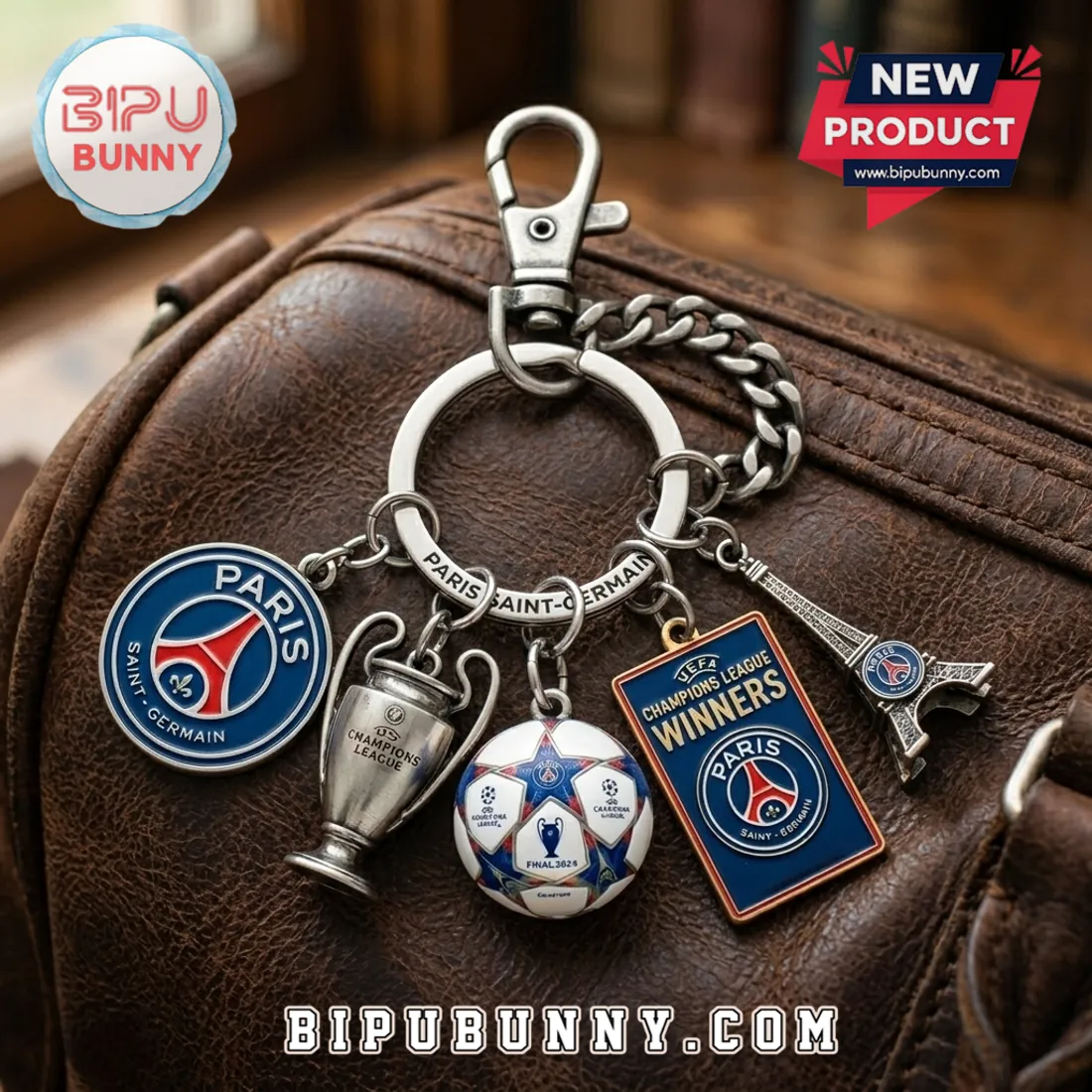 Paris Saint Germain Champions League Winners 2026 Metal Keychain Paris Saint Germain Champions League Winners 2026 Metal Keychain