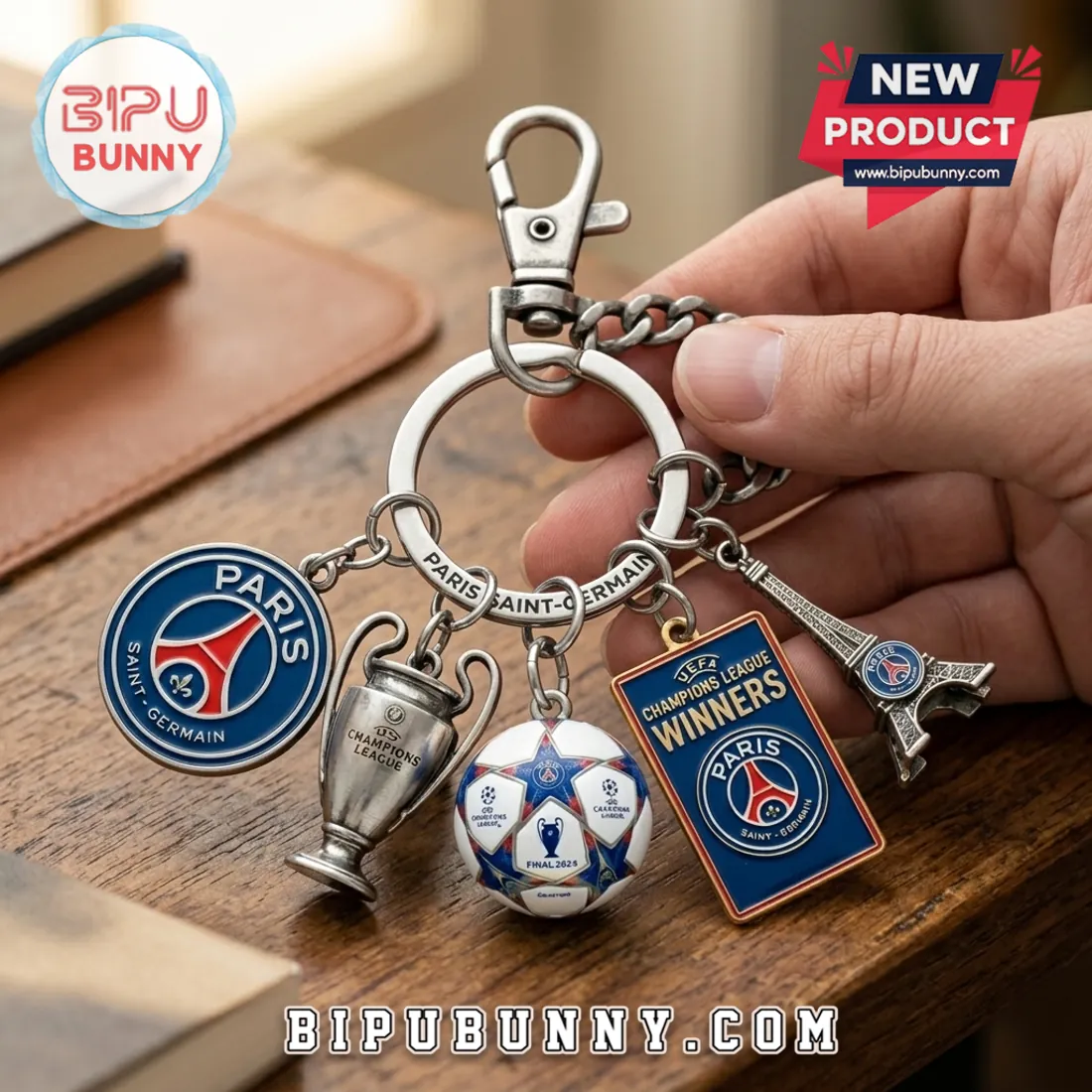 Paris Saint Germain Champions League Winners 2026 Metal Keychain Paris Saint Germain Champions League Winners 2026 Metal Keychain