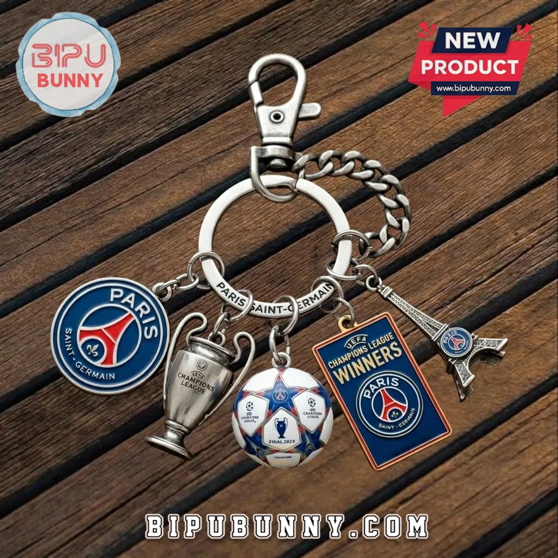 Paris Saint Germain Champions League Winners 2026 Metal Keychain Paris Saint Germain Champions League Winners 2026 Metal Keychain