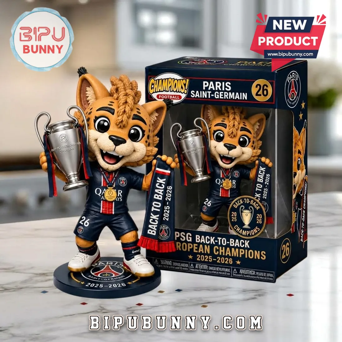 Paris Saint-Germain Germain the Lynx 2025-2026 Champions Resin Figure Paris Saint-Germain Germain the Lynx 2025-2026 Champions Resin Figure