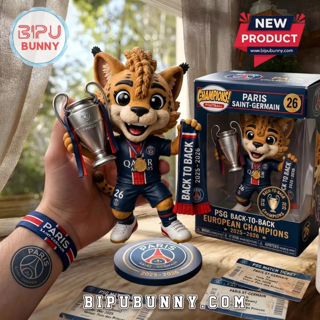 Paris Saint-Germain Germain the Lynx 2025-2026 Champions Resin Figure Paris Saint-Germain Germain the Lynx 2025-2026 Champions Resin Figure