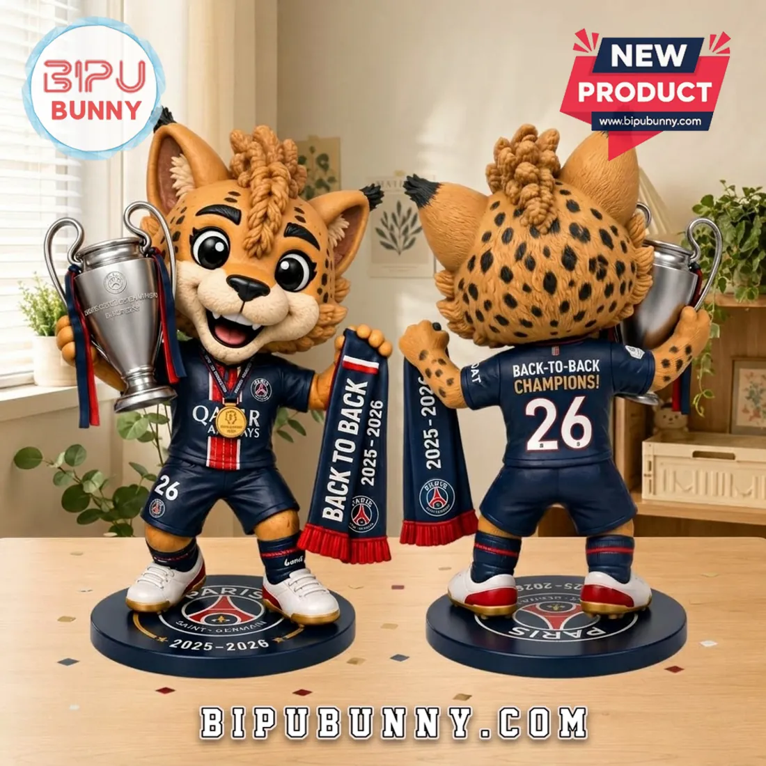 Paris Saint-Germain Germain the Lynx 2025-2026 Champions Resin Figure Paris Saint-Germain Germain the Lynx 2025-2026 Champions Resin Figure