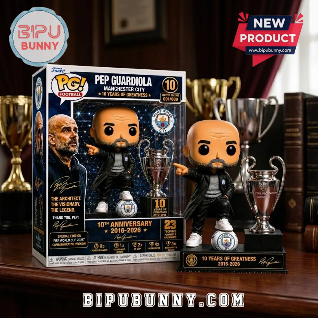 Pep Guardiola Manchester City 10 Years of Greatness Vinyl Figure Pep Guardiola Manchester City 10 Years of Greatness Vinyl Figure