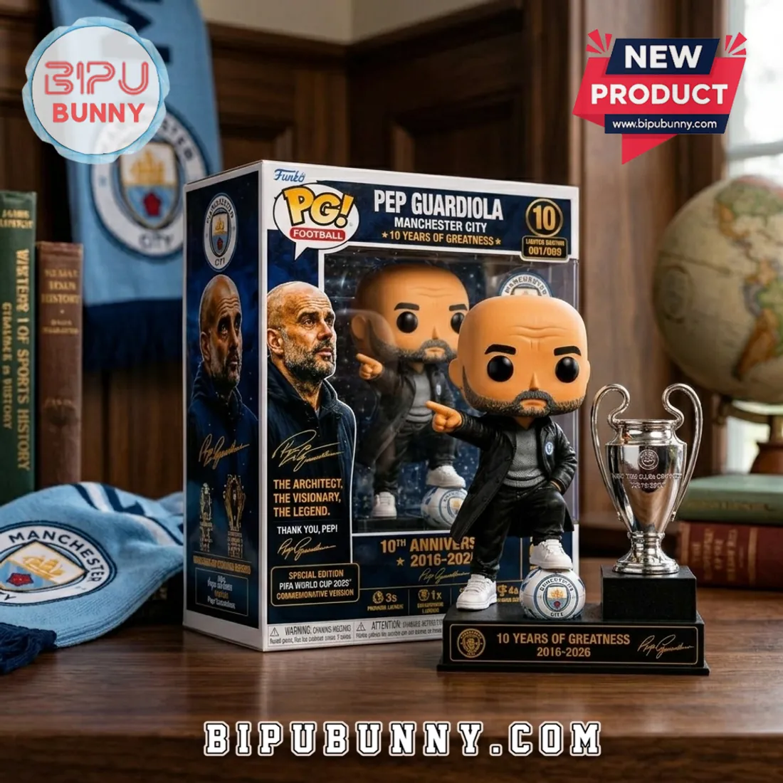 Pep Guardiola Manchester City 10 Years of Greatness Vinyl Figure Pep Guardiola Manchester City 10 Years of Greatness Vinyl Figure