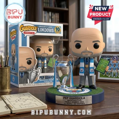 Pep Guardiola Manchester City 20 Trophies Vinyl Figurine