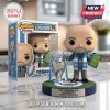 Pep Guardiola vinyl figure holding tactical clipboard and silver Champions League trophy on a Manchester City themed base.!