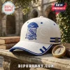 White Phi Beta Sigma baseball cap with royal blue embroidery, crest logo, 1914 text, and embossed patterned fabric details.!