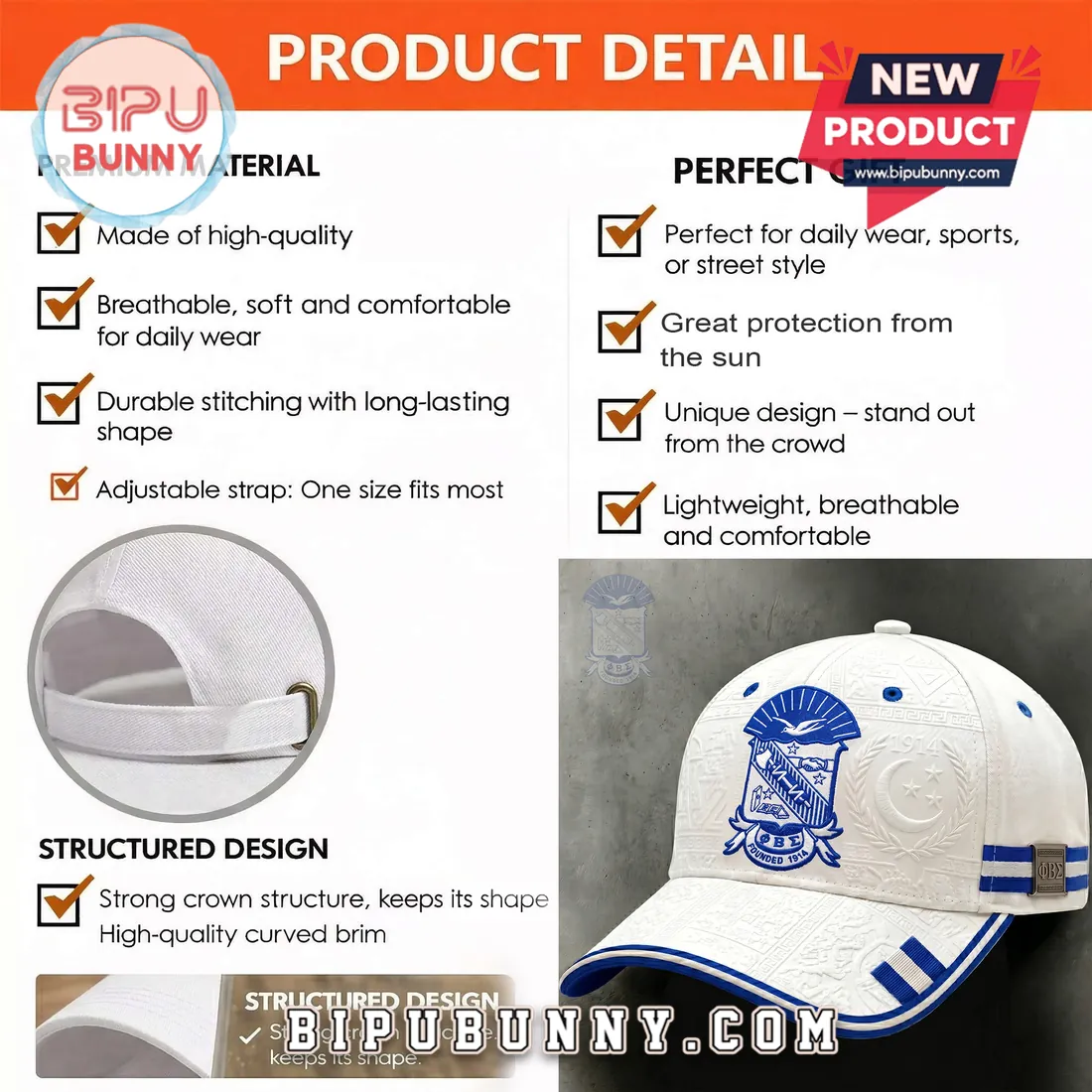 Phi Beta Sigma Fraternity 1914 Embossed Premium Baseball Cap Phi Beta Sigma Fraternity 1914 Embossed Premium Baseball Cap