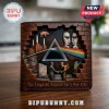 Brown leather bi-fold wallet embossed with Pink Floyd iconography, prism, Battersea power station, and anniversary text.!