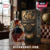Pink Floyd 60th anniversary glass whiskey bottle with winged pig detail and prism design next to a matching gift box.!