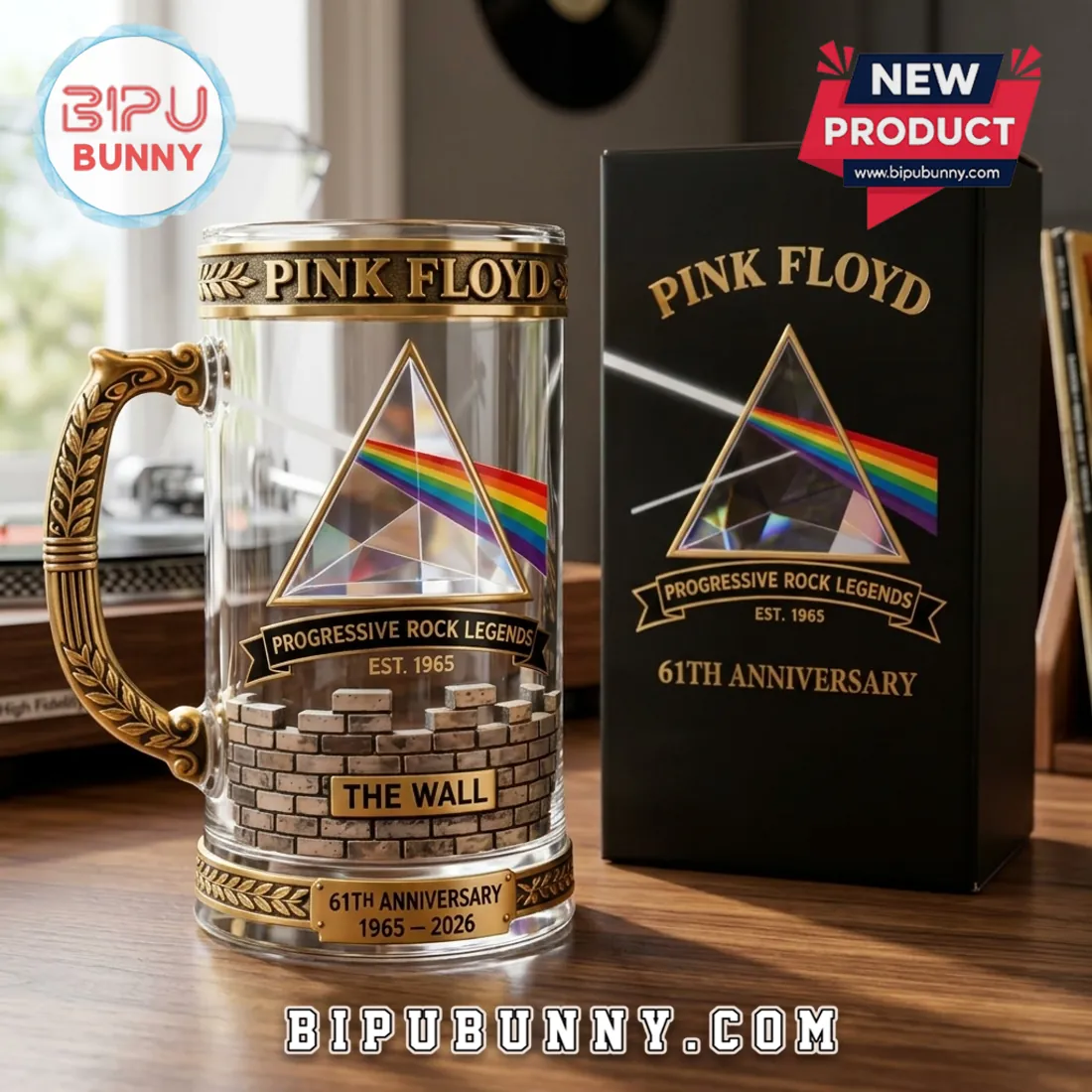 Pink Floyd 61st Anniversary Beer Stein Pink Floyd 61st Anniversary Beer Stein