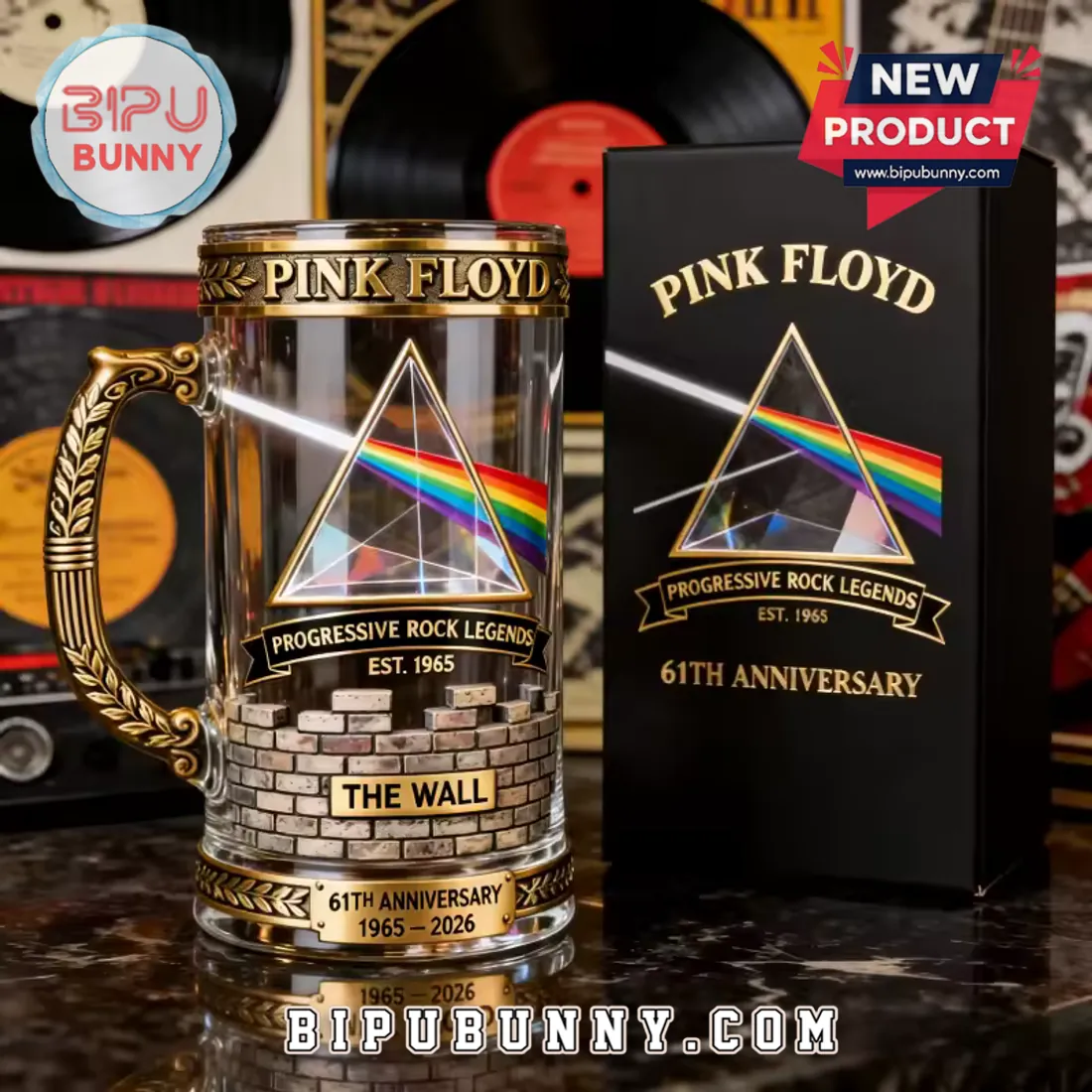 Pink Floyd 61st Anniversary Beer Stein Pink Floyd 61st Anniversary Beer Stein
