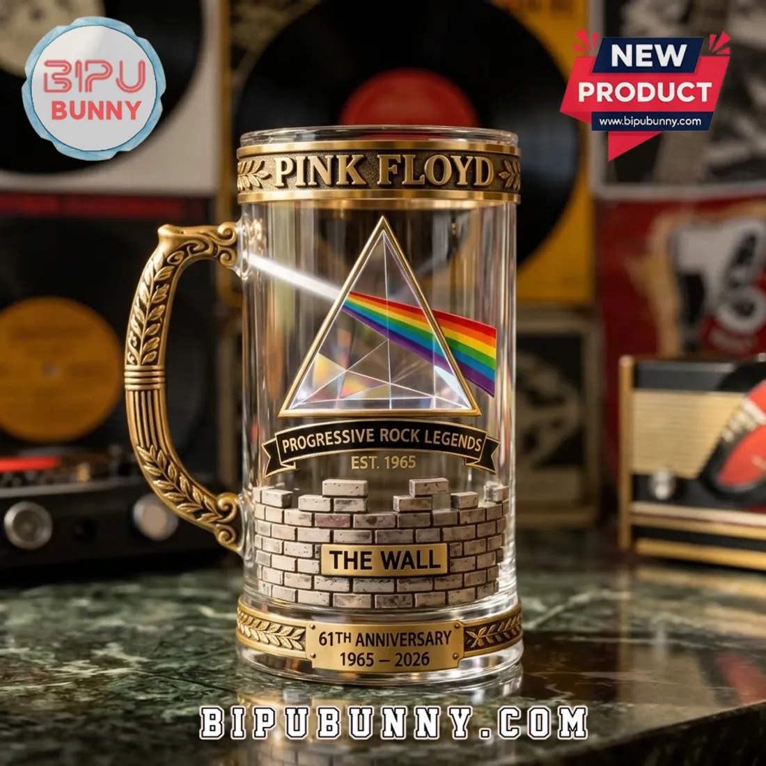 Pink Floyd 61st Anniversary Beer Stein Pink Floyd 61st Anniversary Beer Stein